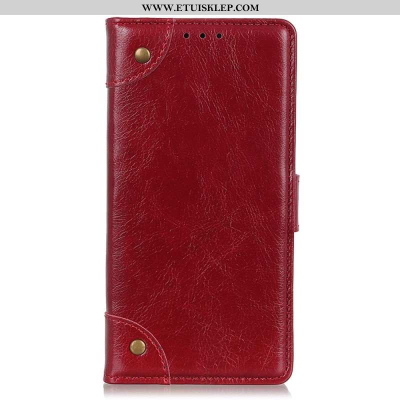 Etui Folio do OnePlus 10T 5G Nity W Stylu Vintage Ze Skóry Nappa